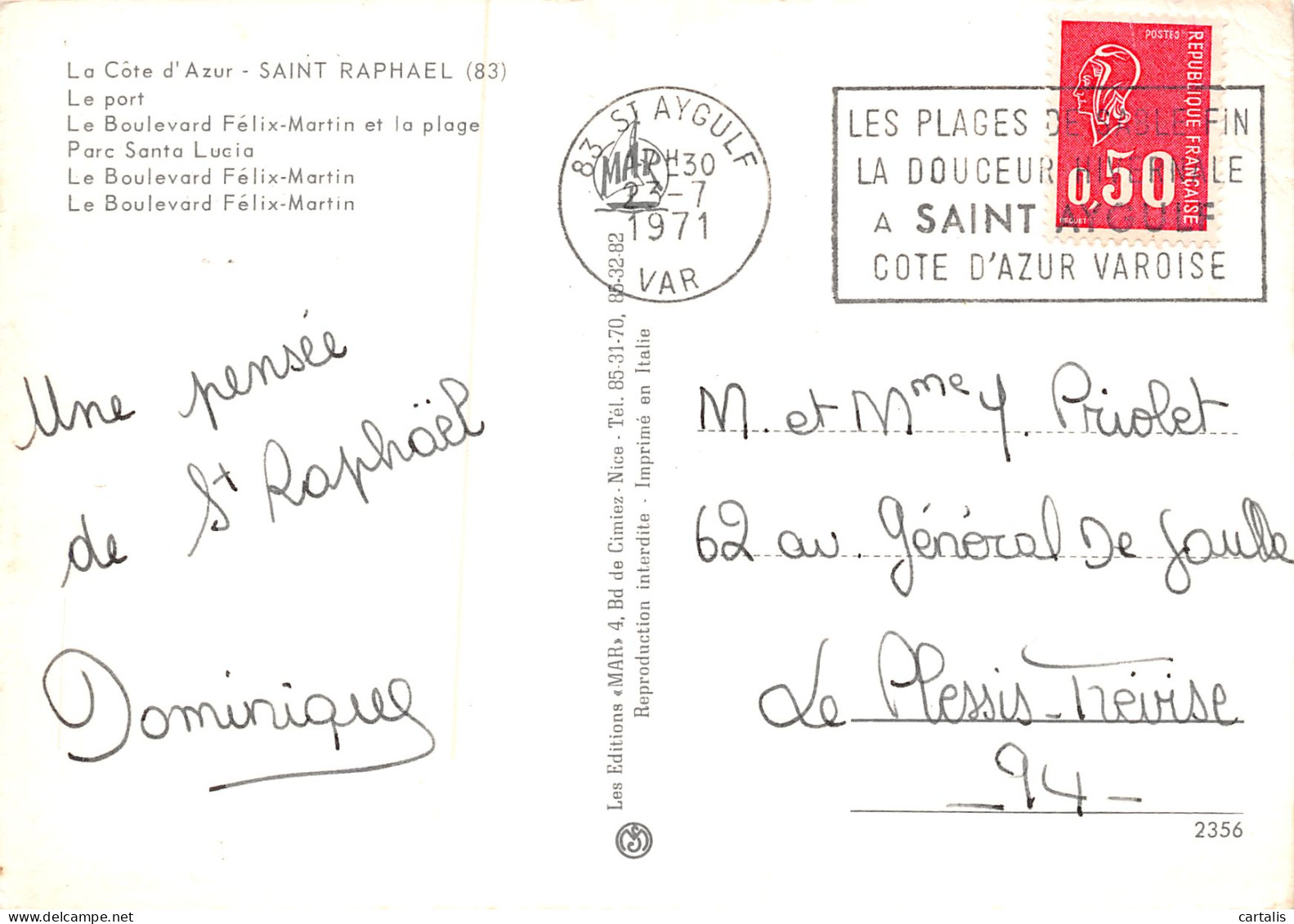 83-SAINT RAPHAEL-N°3778-C/0085 - Saint-Raphaël