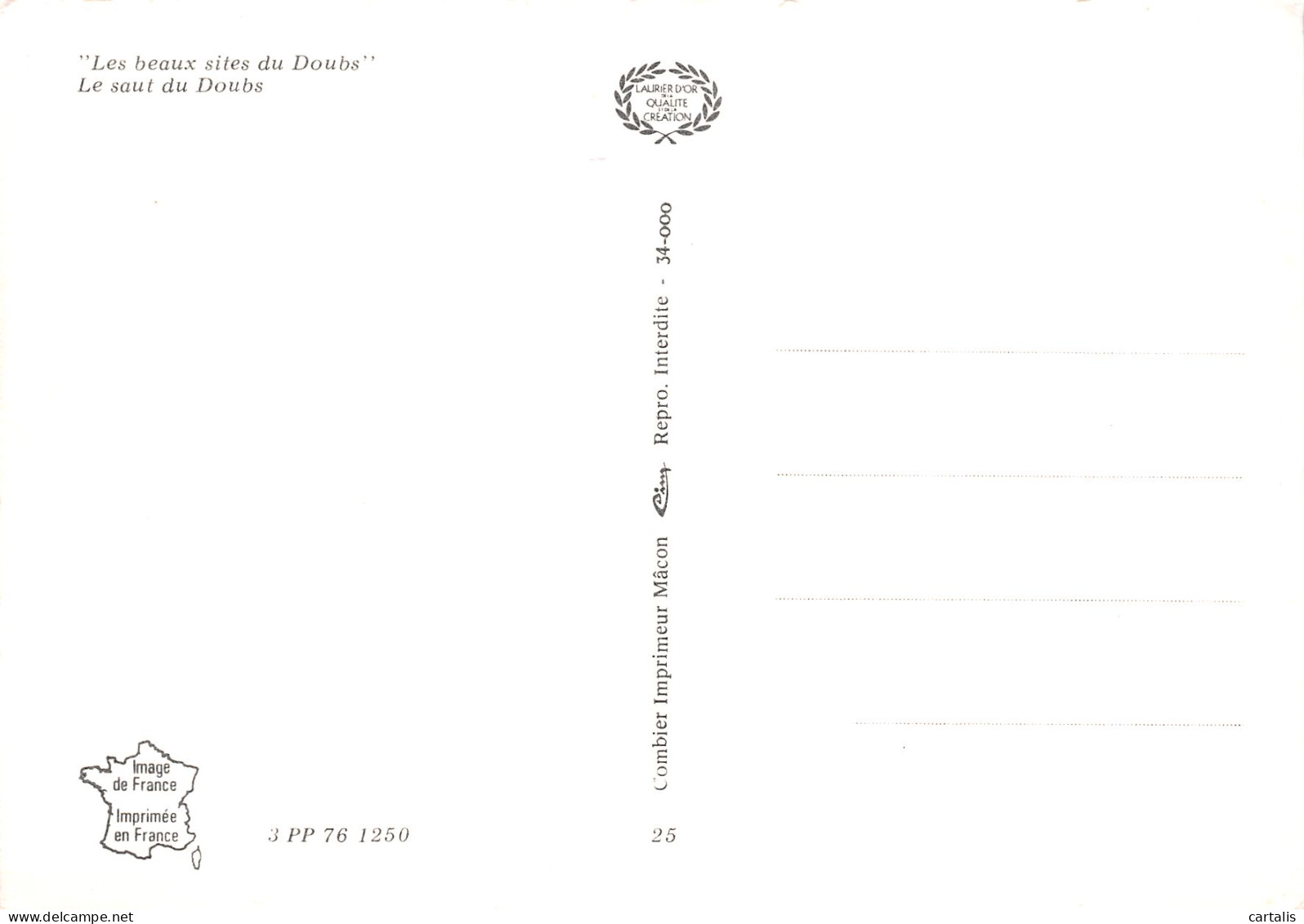 25-LE SAUT DU DOUBS-N°3778-B/0035 - Otros & Sin Clasificación