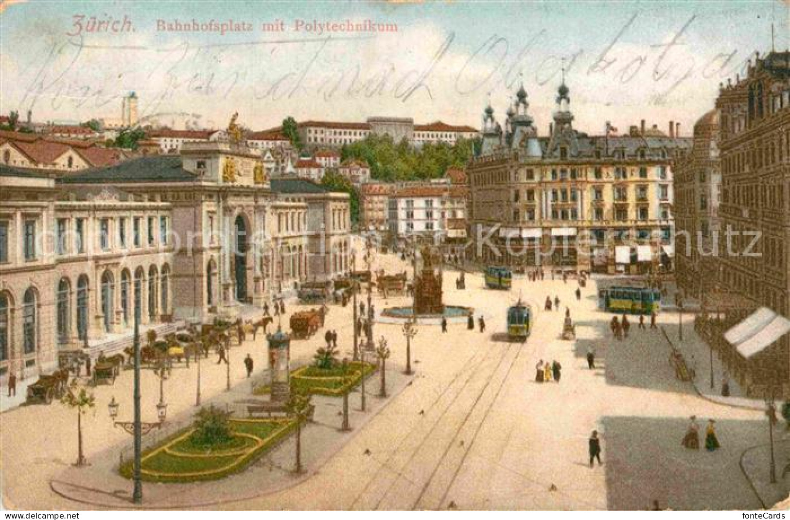 12884401 Zuerich ZH Bahnhofsplatz Polytechnikum Strassenbahn Zuerich - Andere & Zonder Classificatie