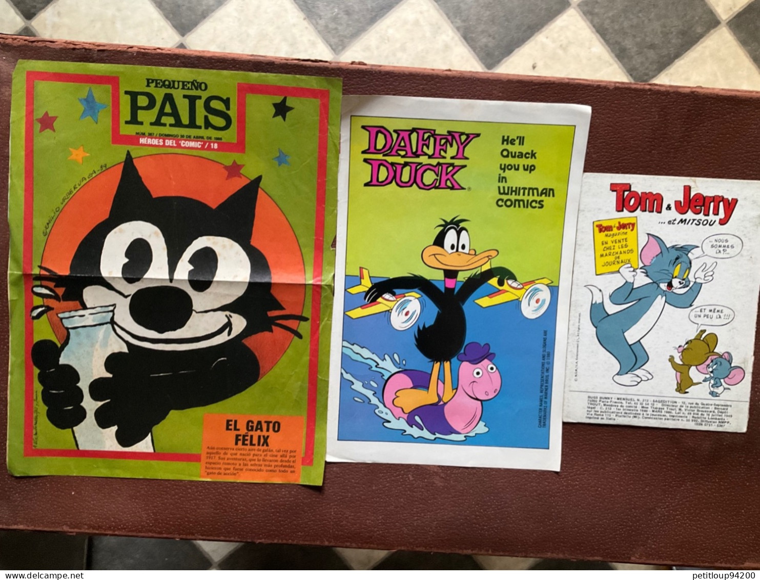 3 COUVERTURES BD  *Daffy Duck  *Tom Et Jerry  *Felix Le Chat - Andere & Zonder Classificatie