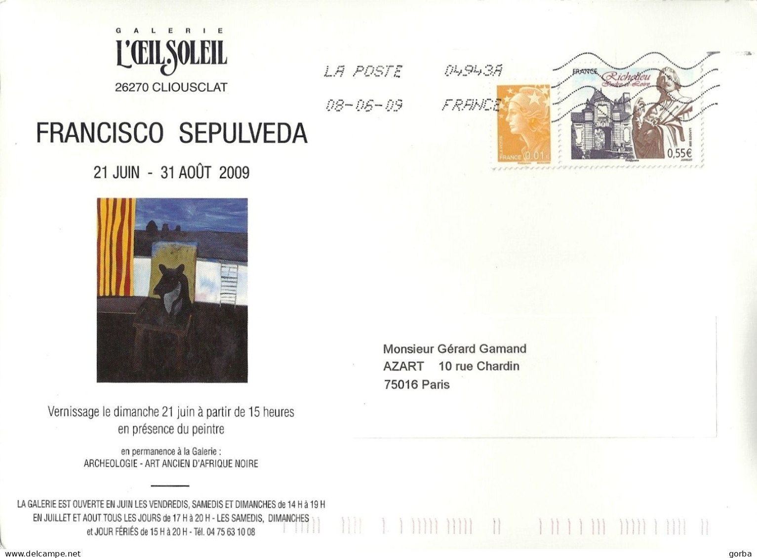 *CPM - 16 X 22 - Expo Francisco SEPULVEDA - Galerie L'Œil Soleil - CLIOUSCLAT (26) - Exhibitions