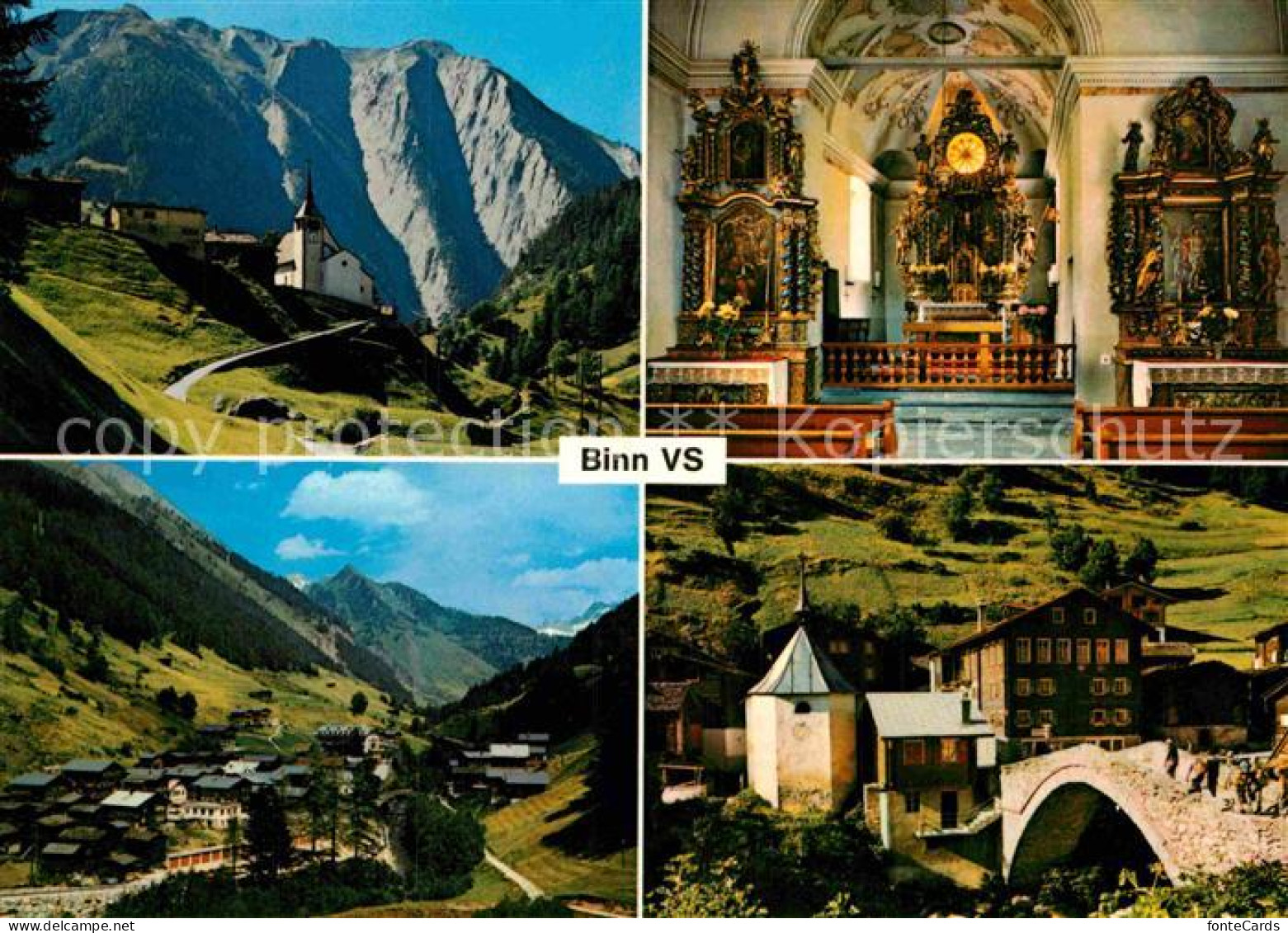 12883400 Binn Kirche Bruecke  Binn - Other & Unclassified