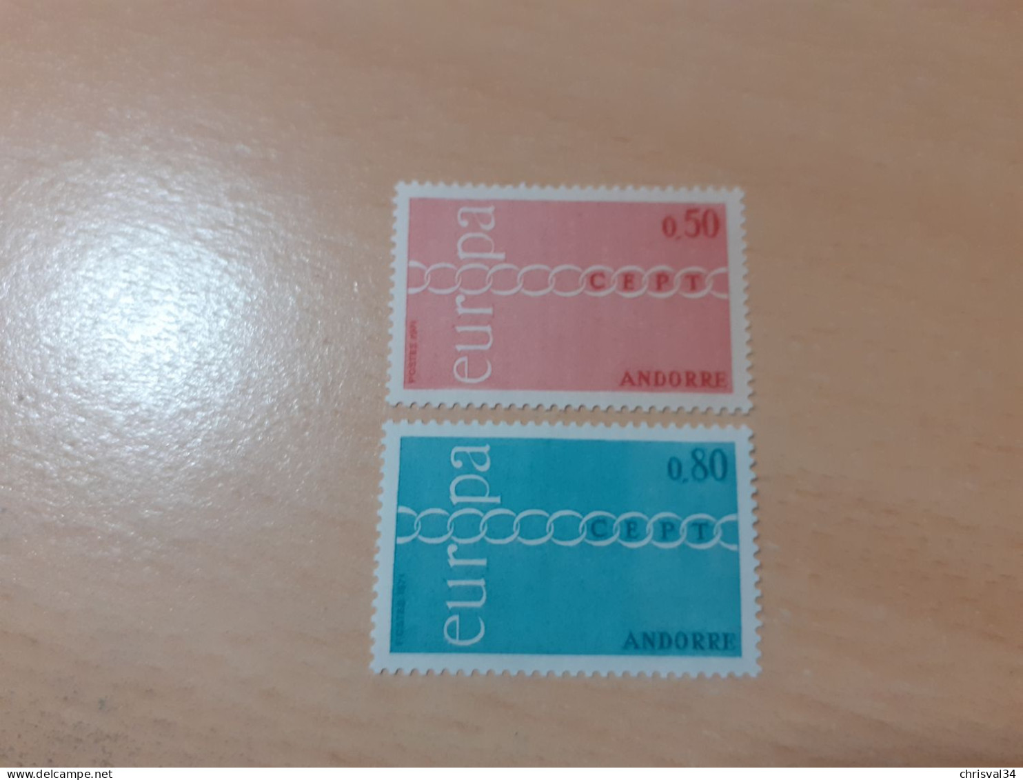 TIMBRES   ANDORRE  FRANCAIS   EUROPA   1971   N  212 / 213   COTE  50,00  EUROS   NEUFS  LUXE** - 1971