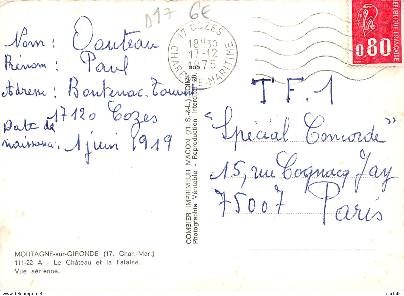 17-MORTAGNE SUR GIRONDE-N°3779-C/0009 - Other & Unclassified