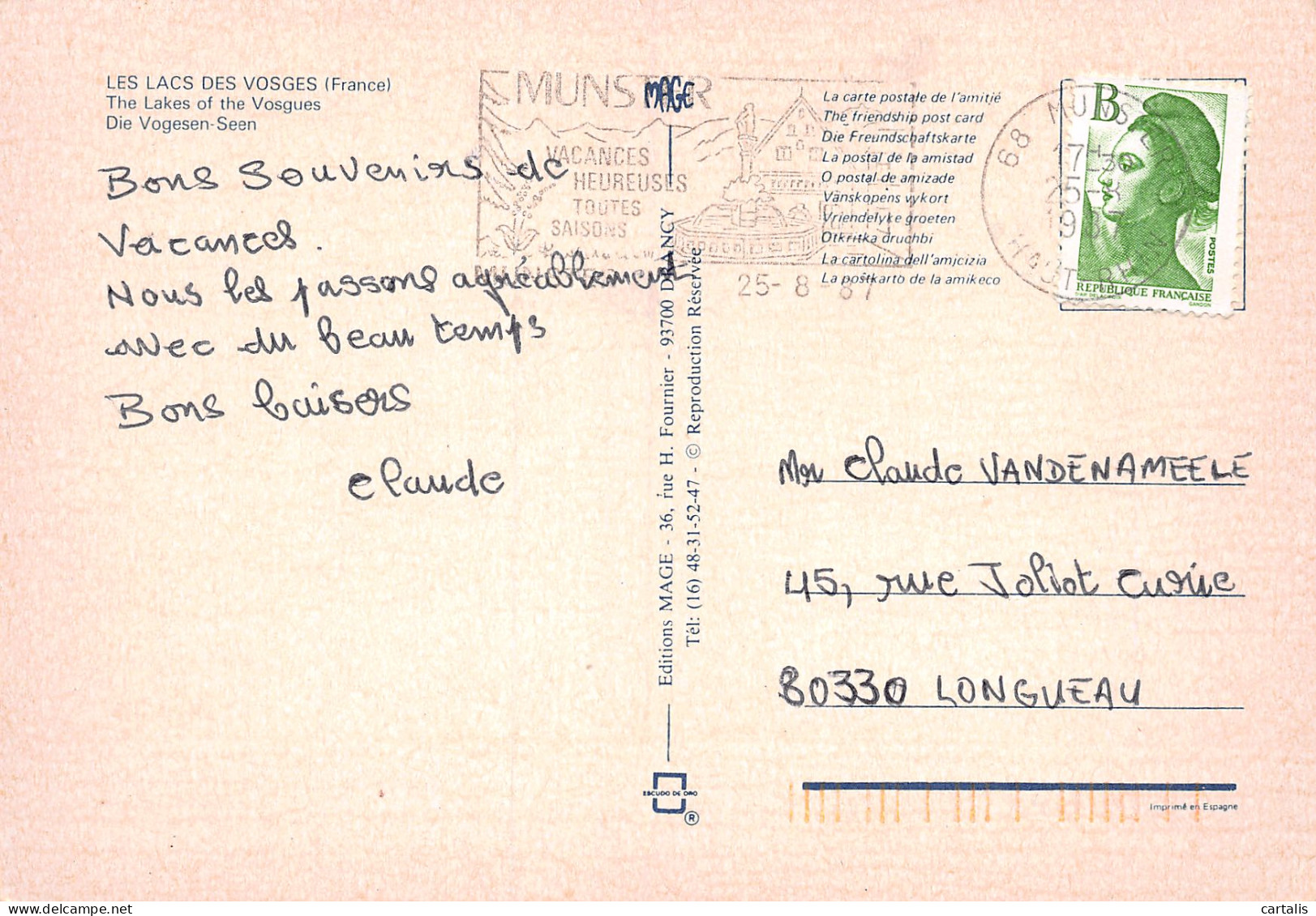 88-LACS DES VOSGES-N°3779-B/0067 - Andere & Zonder Classificatie