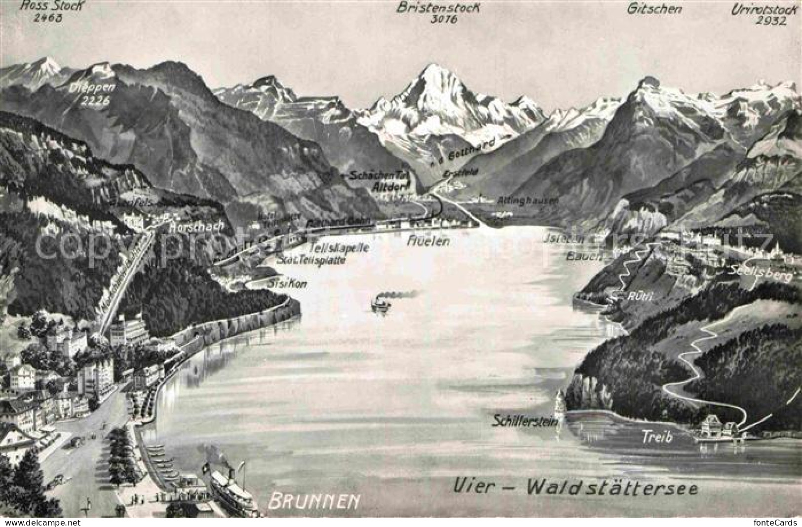 12880311 Vierwaldstaettersee SZ Und Umgebung Alpenpanorama Vogelperspektive Brun - Altri & Non Classificati