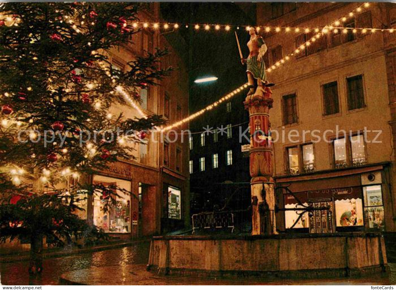 12878884 Lausanne VD Place De La Palud Brunnen Nachtaufnahme Lausanne - Otros & Sin Clasificación