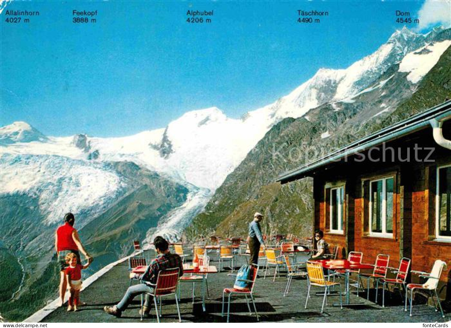 12878862 Saas-Fee Bergrestaurant Hannig Terrasse Walliser Alpen Saas-Fee - Sonstige & Ohne Zuordnung