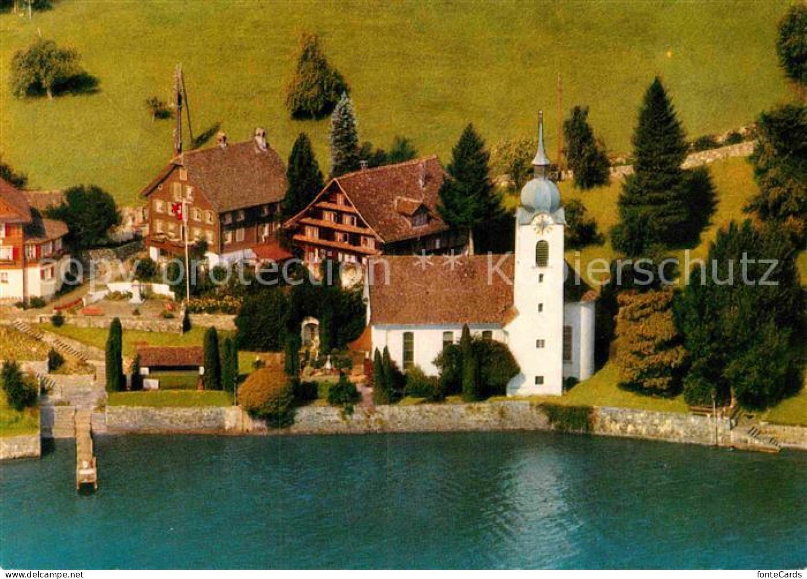 12878681 Bauen Kirche Geburtsstaette Von Alberik Zwyssig Urner See Fliegeraufnah - Altri & Non Classificati