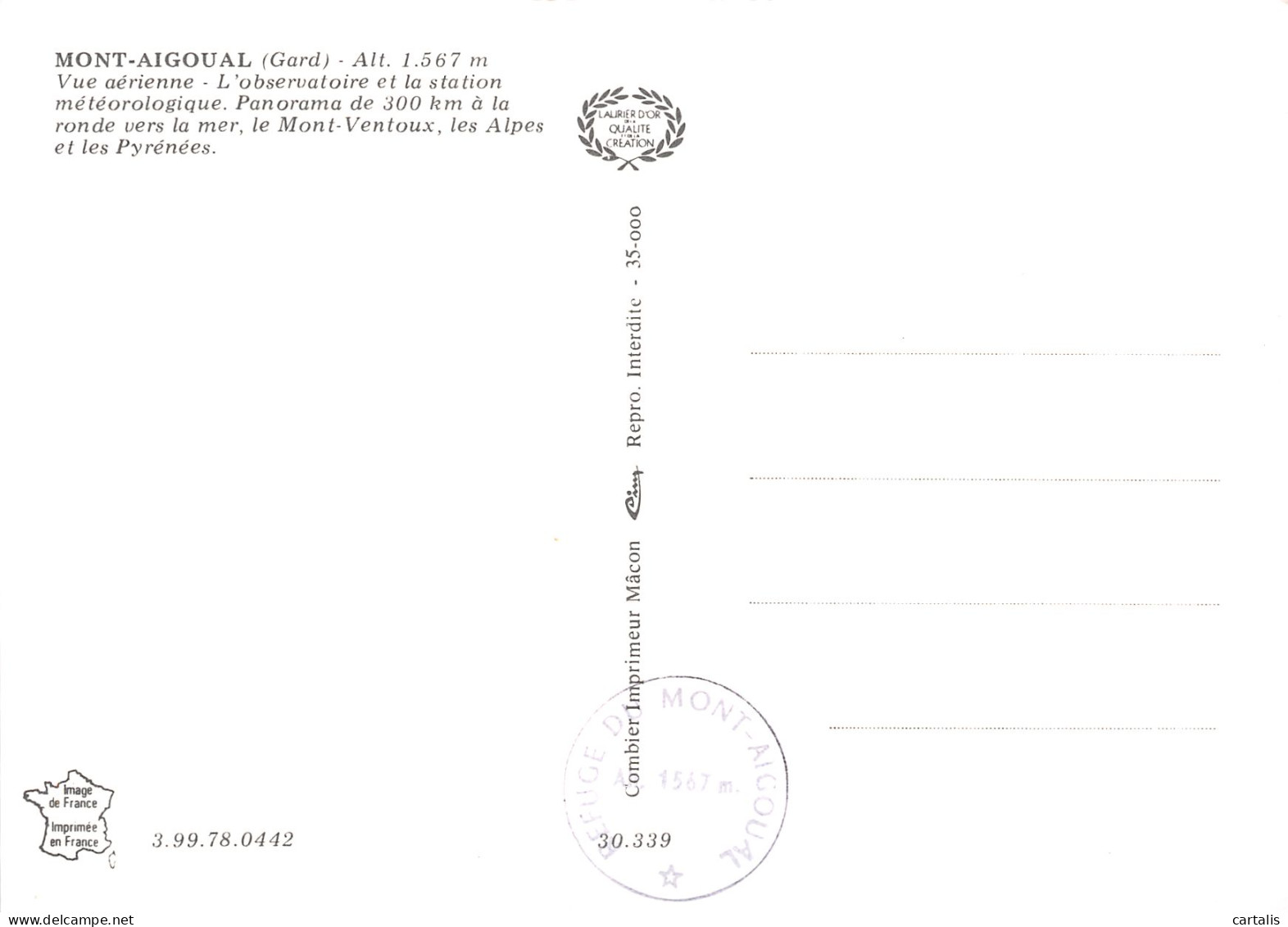 30-MONT AIGOUAL-N°3781-C/0345 - Other & Unclassified