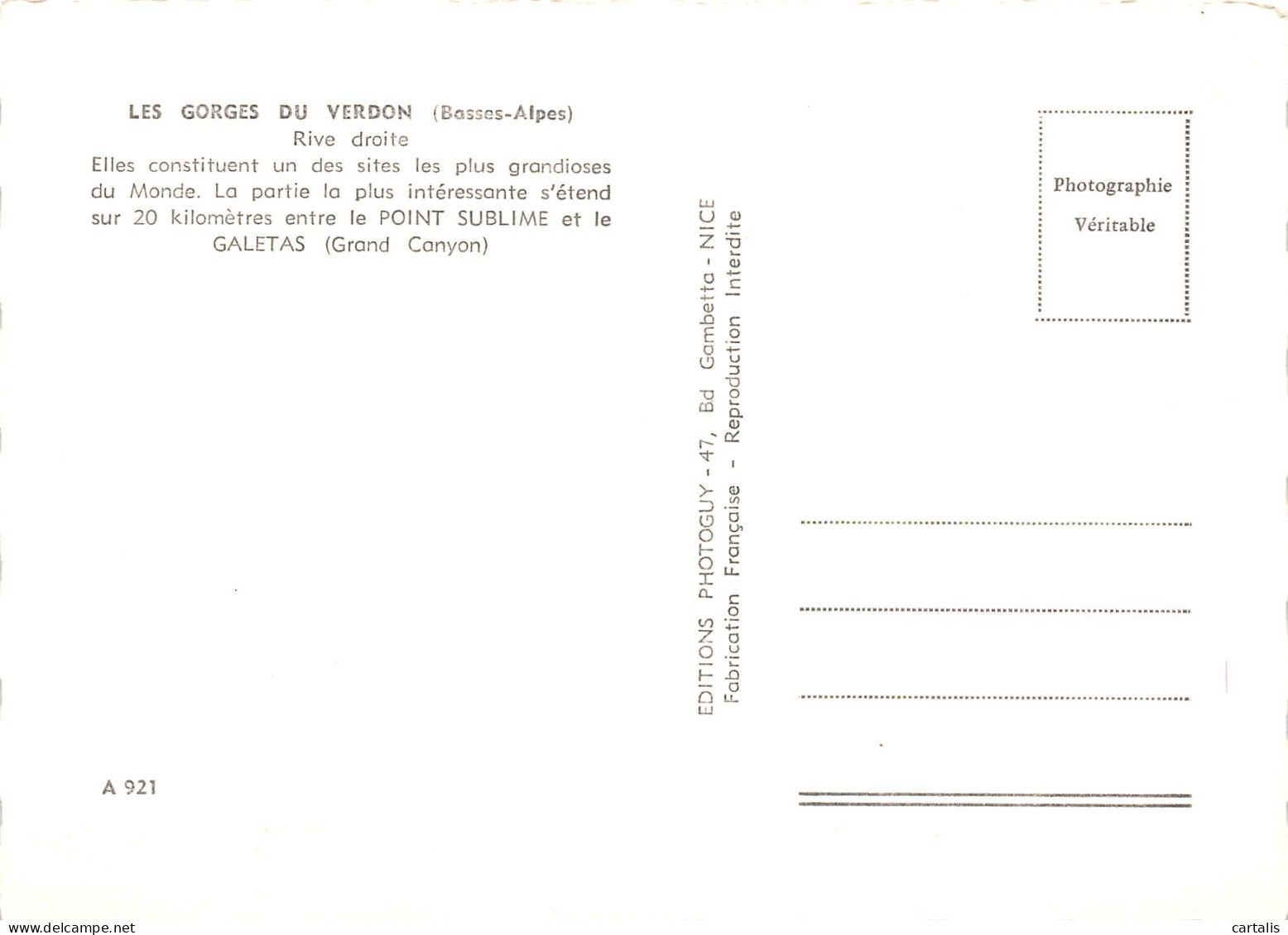 04-LES GORGES DU VERDON-N°3781-C/0059 - Other & Unclassified