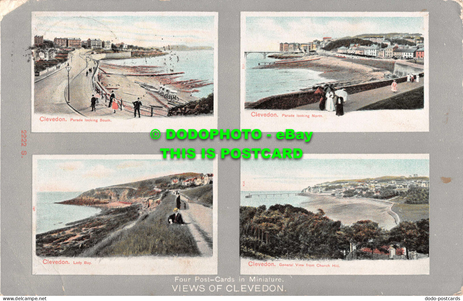 R531756 Views Of Clevedon. Four Post Cards In Miniature. Lady Bay. Parade Lookin - Wereld