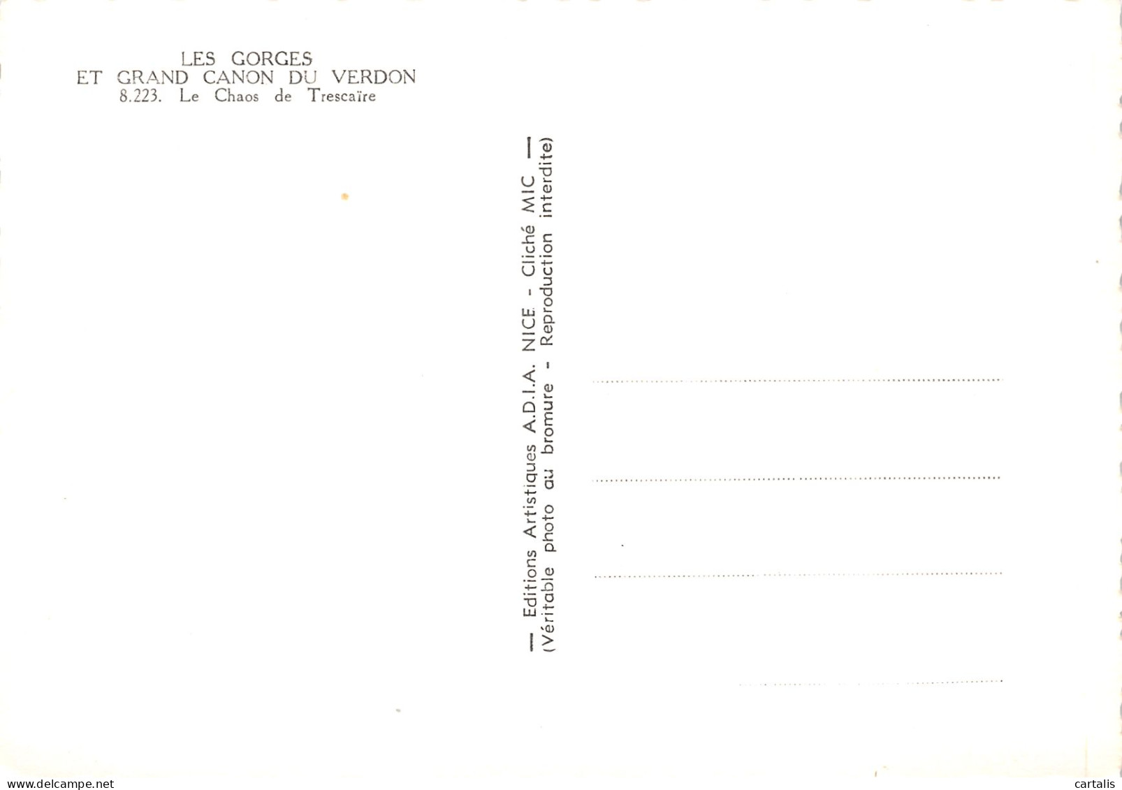 04-LES GORGES ET GRAND CANON DU VERDON-N°3782-B/0007 - Otros & Sin Clasificación