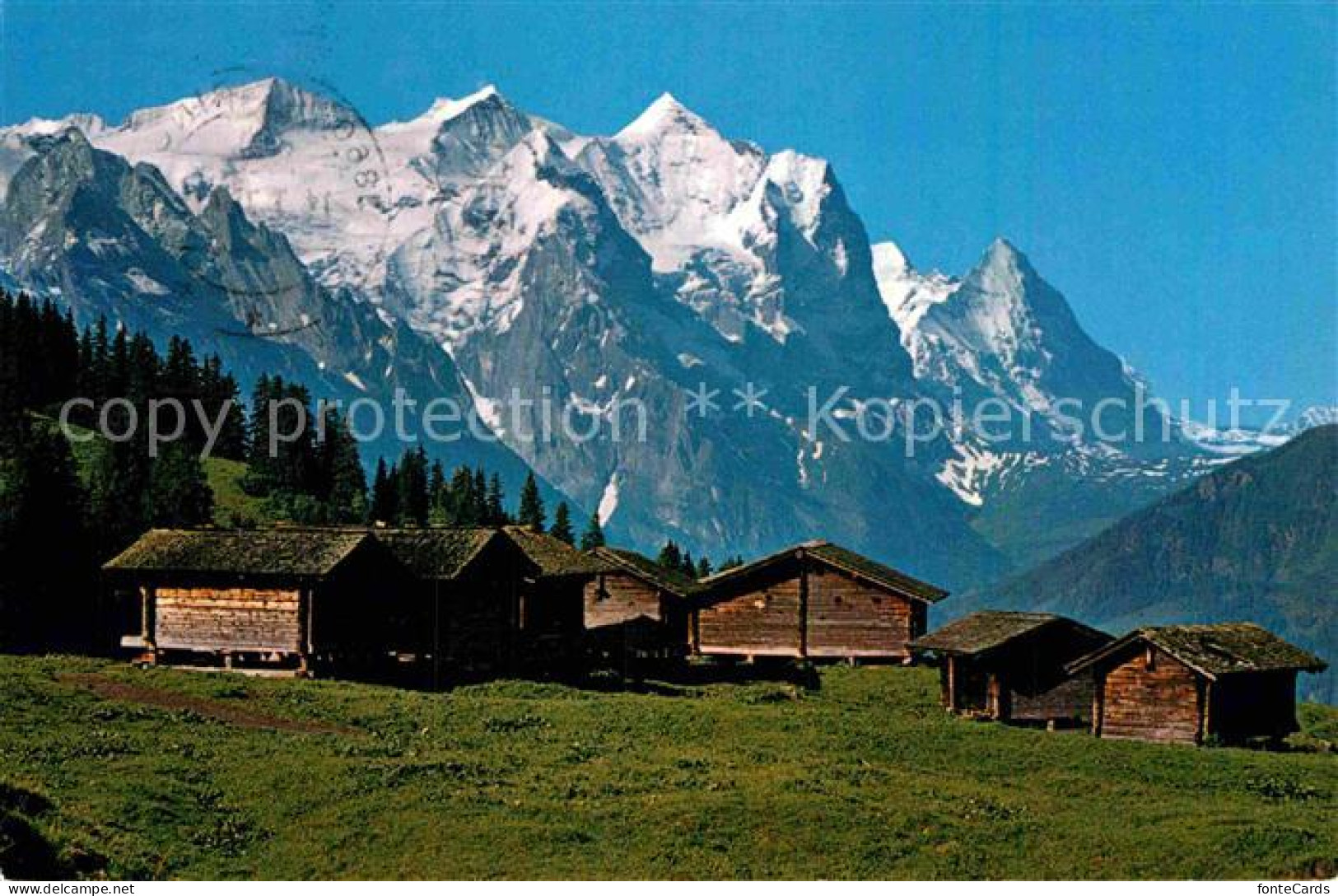 12875161 Maegisalp Berghuetten Mit Engelhoerner Wetterhorngruppe Moench Eiger Be - Altri & Non Classificati