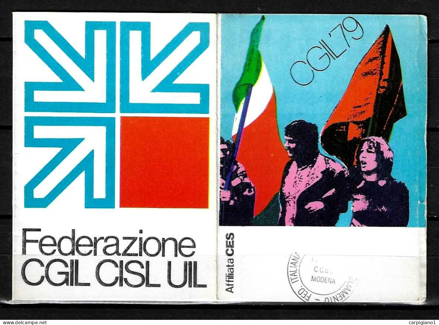 1979 Tessera Sindacato CGIL Confederazione Generale Italiana Del Lavoro - Membership Cards