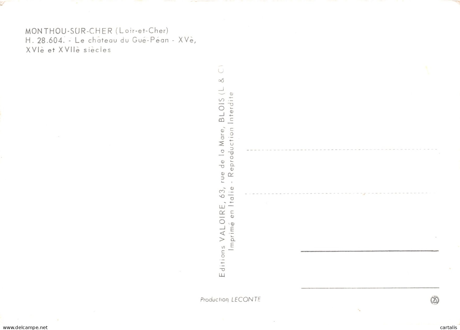 41-MONTHOU SUR CHER-N°3783-B/0003 - Sonstige & Ohne Zuordnung