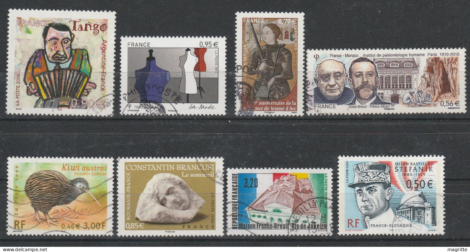 France Lot Emissions Communes Oblitérés Simenon Tinguelly Jeanne D' Arc Tango France Joint Issue Cancelled Stamps - Emissions Communes