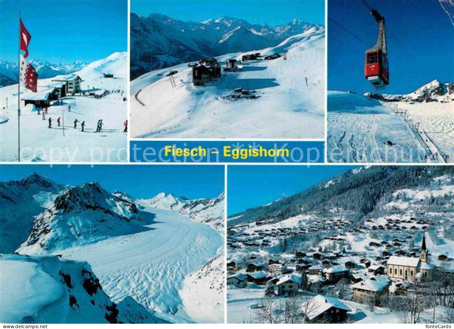 12868440 Fiesch Eggishorn Gr Aletschgletscher Seilbahn Panorama Fiesch - Sonstige & Ohne Zuordnung