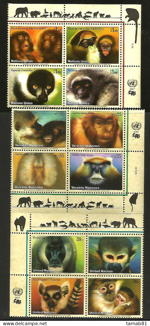 ONU Nations Unies ** Espèces Menacées NY GE Vi 2007 Prix Coûtant - Unused Stamps