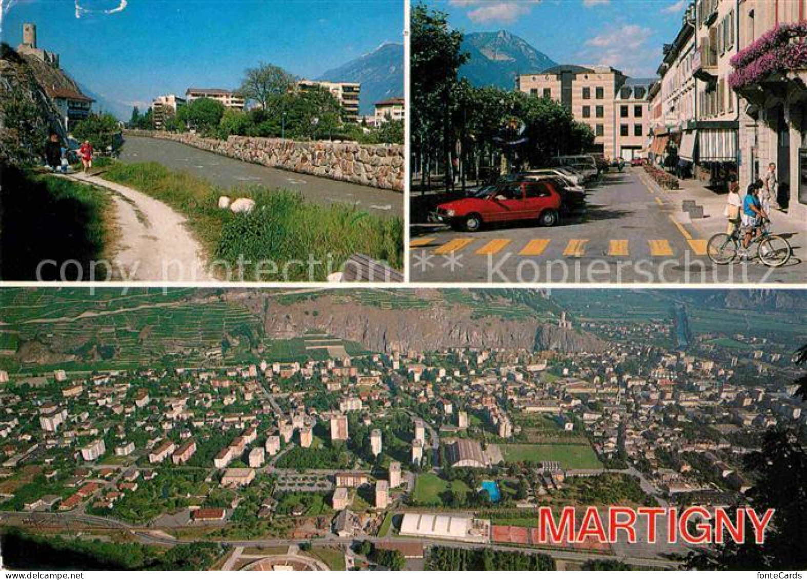 12864688 Martigny VS Fliegeraufnahme Dranse Place Central  Martigny - Sonstige & Ohne Zuordnung