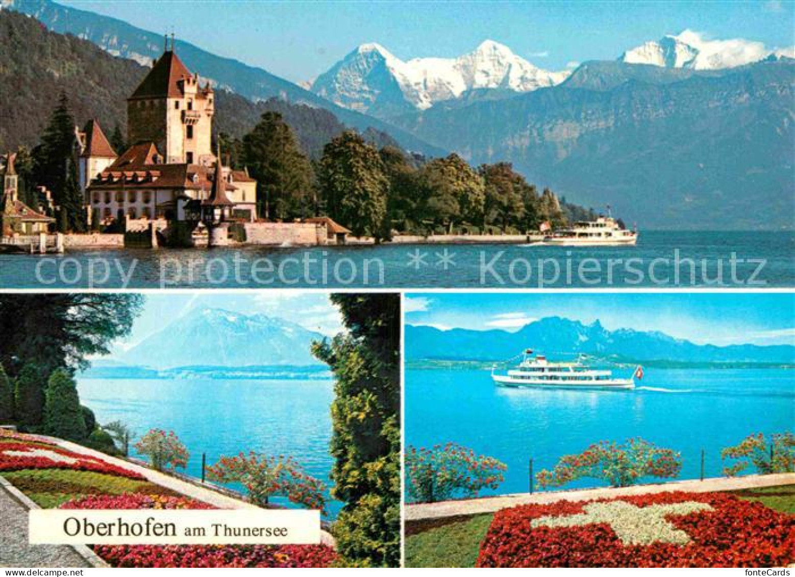 12863754 Oberhofen Thunersee Schloss Alpenpanorama Uferpromenade Oberhofen Thune - Altri & Non Classificati