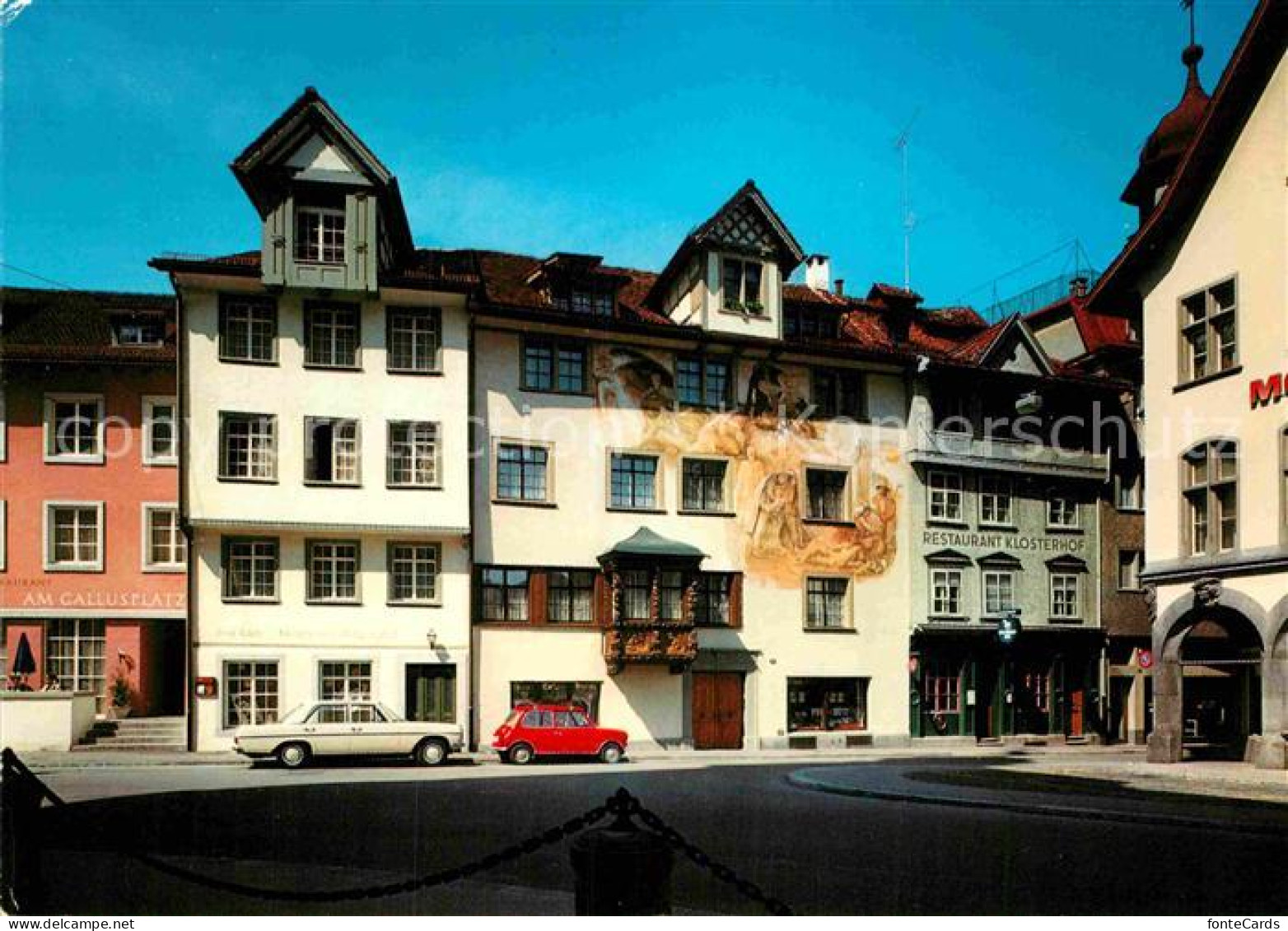 12863441 St Gallen SG Haus Greif Fresko Von W. Koch Restaurant Klosterhof  St Ga - Altri & Non Classificati