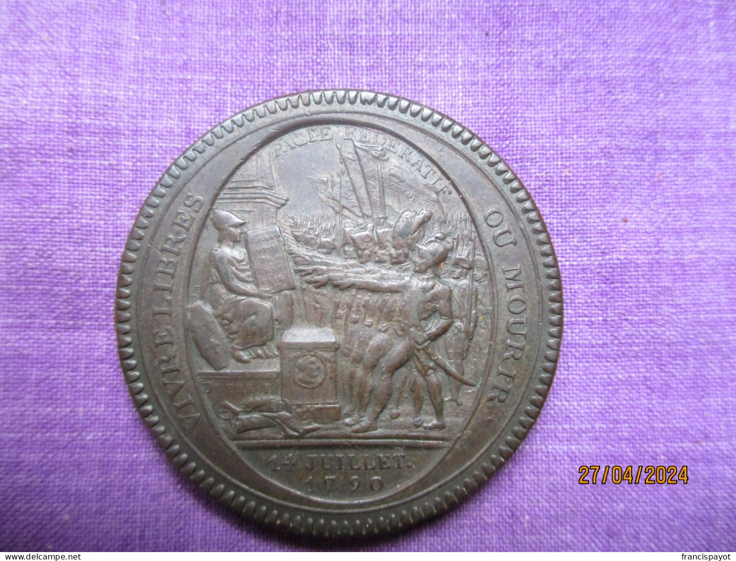 France: Médaille De Confiance 5 Sols 1792 - Monedas / De Necesidad