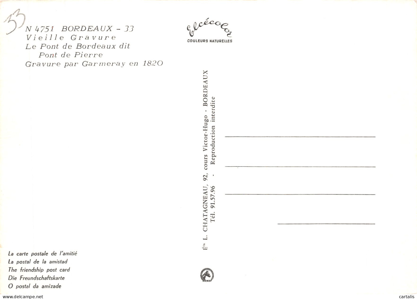 33-BORDEAUX EN 1820-N° 4419-B/0081 - Bordeaux