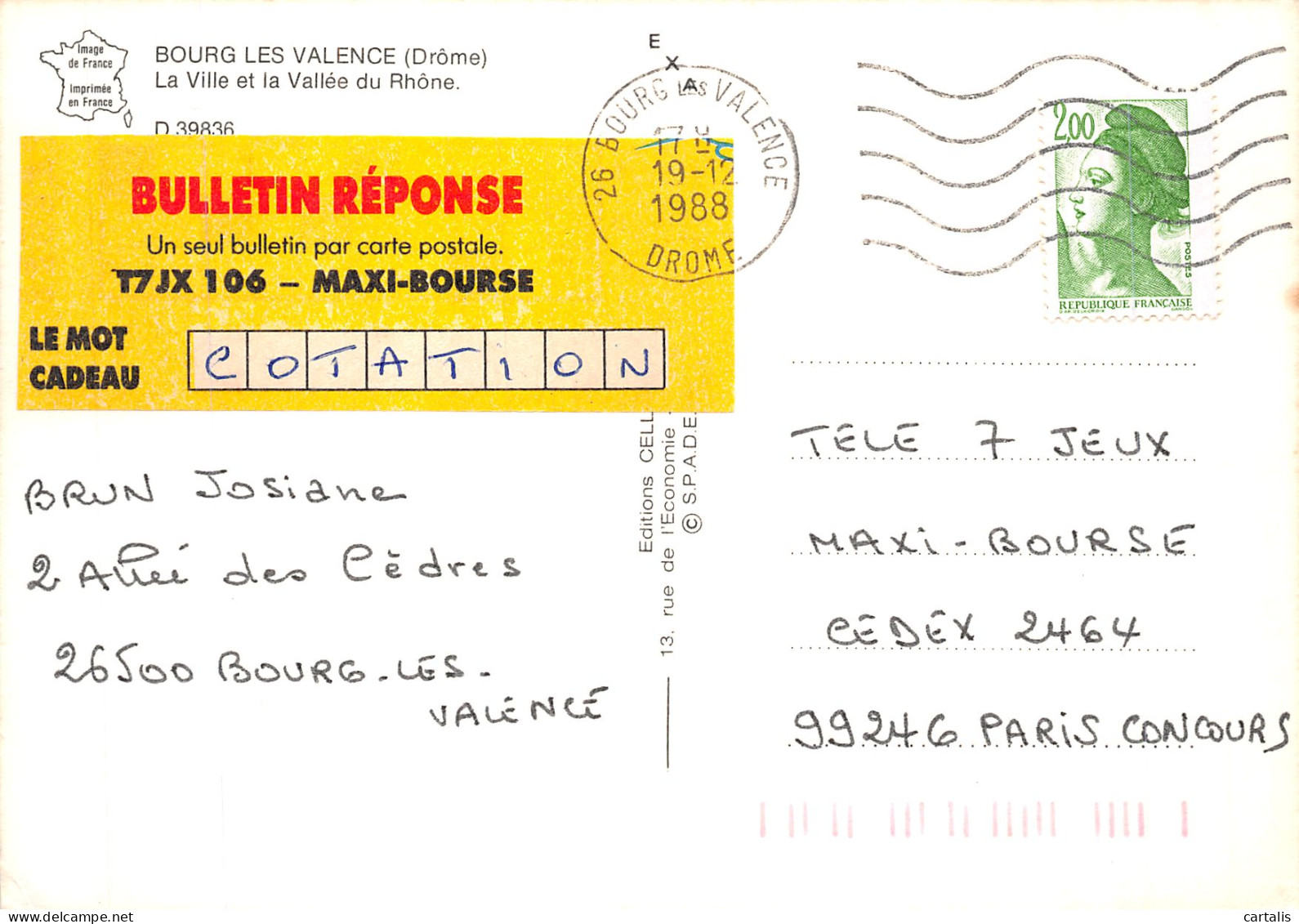 26-BOURG LES VALENCE-N° 4419-B/0011 - Other & Unclassified