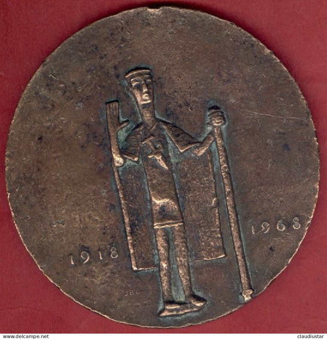 ** MEDAILLE  CINQUANTENAIRE  De  L' UNION  Des  AVEUGLES  De  GUERRE  1918 - 1968 ** - 1914-18