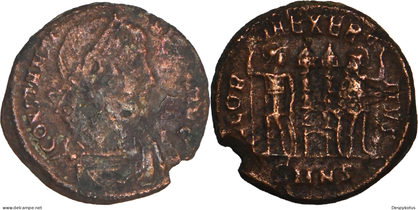 ROME - Nummus - CONSTANTIN I LE GRAND - GLORIA EXERCITVS - Nicomédie (SMNς) - RIC.273 - 19-121 - L'Empire Chrétien (307 à 363)