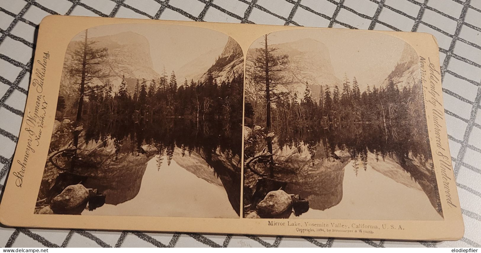 Le Lac Du Miroir, Vallée Du Yosemite, California, Etats Unis  Underwood Stéréo - Stereoscopes - Side-by-side Viewers