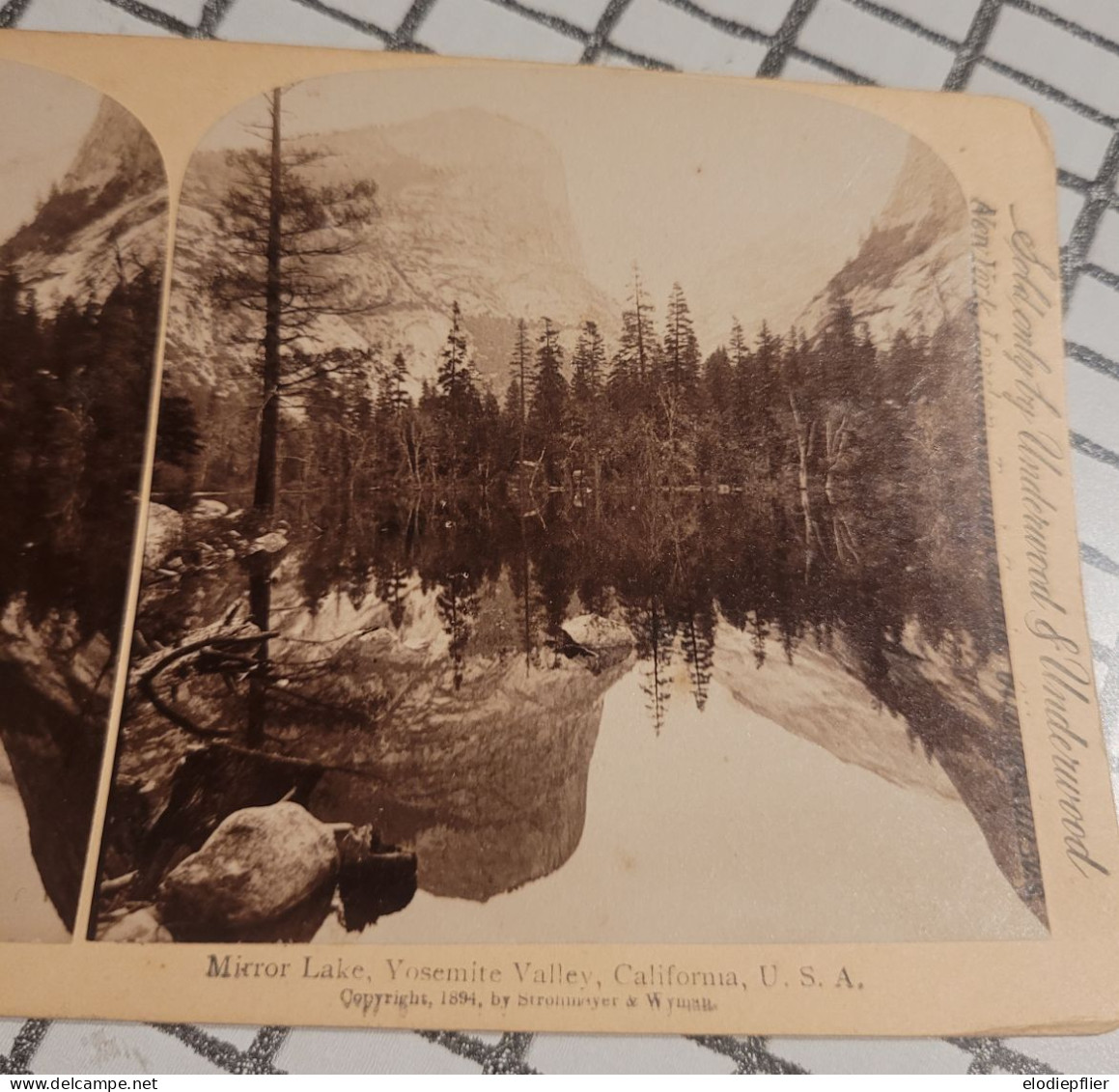 Le Lac Du Miroir, Vallée Du Yosemite, California, Etats Unis  Underwood Stéréo - Stereoskope - Stereobetrachter