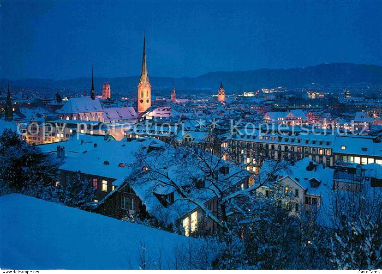 12859032 Zuerich ZH Panorama  Bei Nacht Zuerich - Andere & Zonder Classificatie