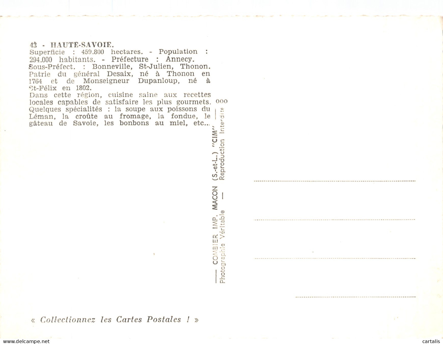 74-HAUTE SAVOIE-N° 4420-D/0171 - Otros & Sin Clasificación