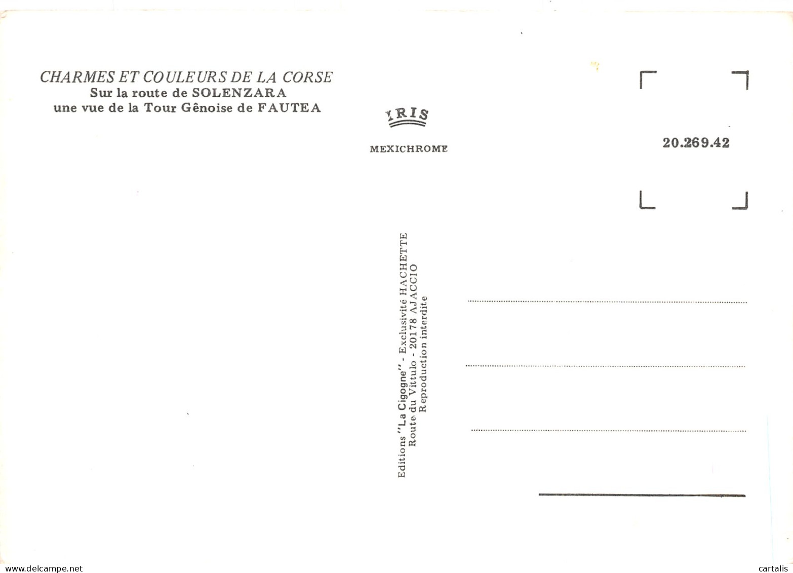 20-ROUTE DE SOLENZARA-N° 4420-D/0083 - Andere & Zonder Classificatie