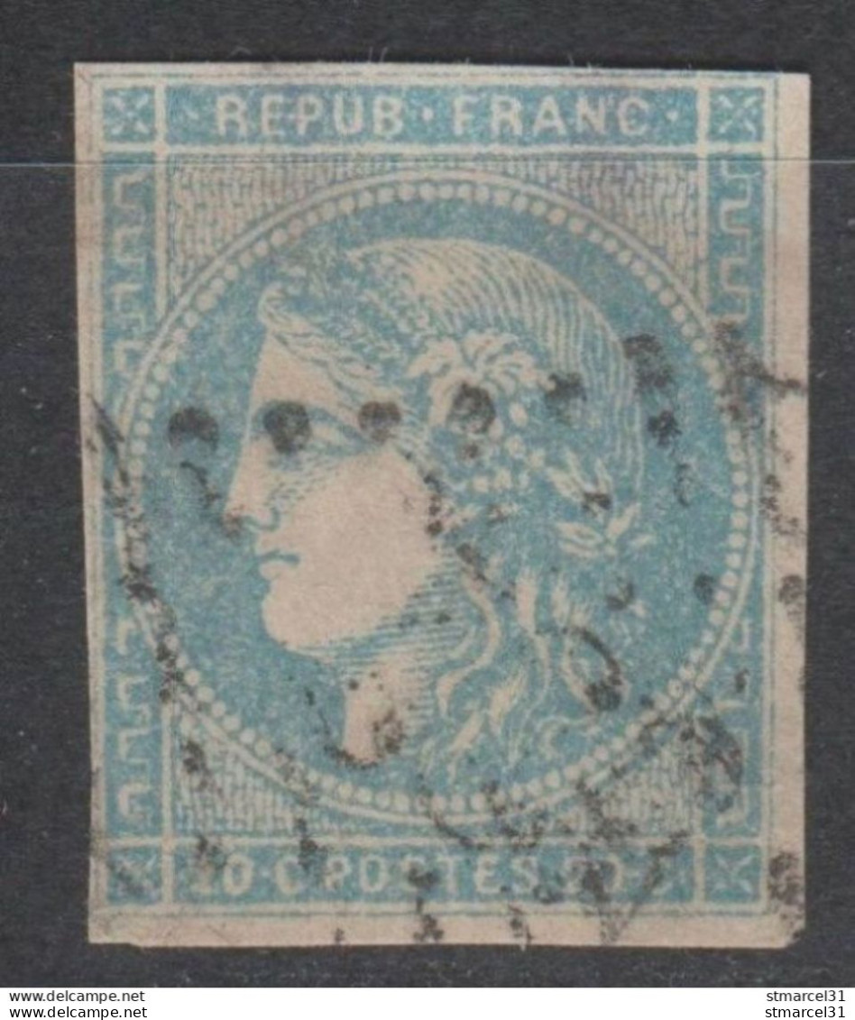 AU 1er SERVI NUANCE Toute Limite BLEU GRIS Du N°45C TBE - 1870 Uitgave Van Bordeaux