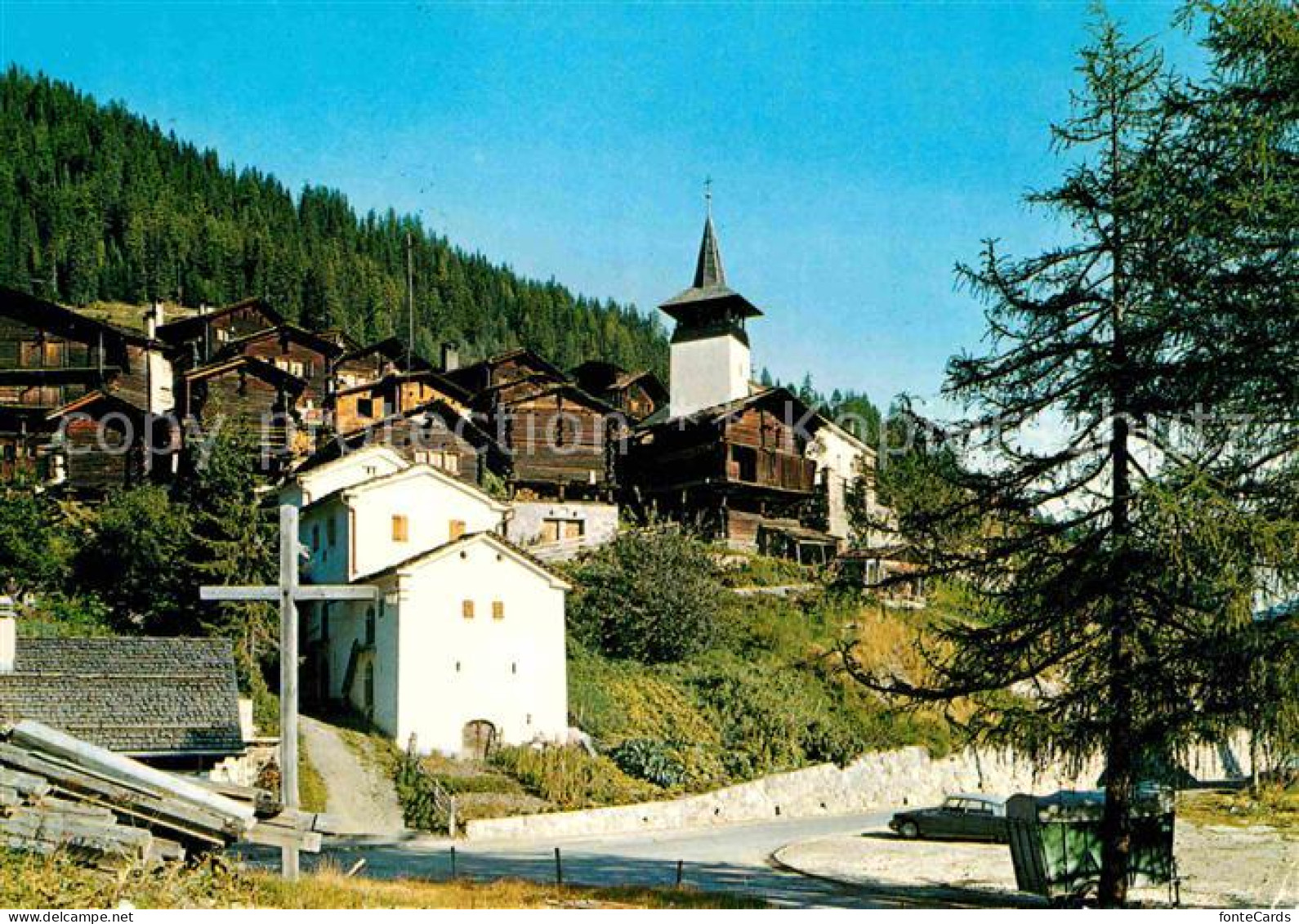 12857000 Grimentz Ortsansicht Mit Kirche Grimentz - Sonstige & Ohne Zuordnung