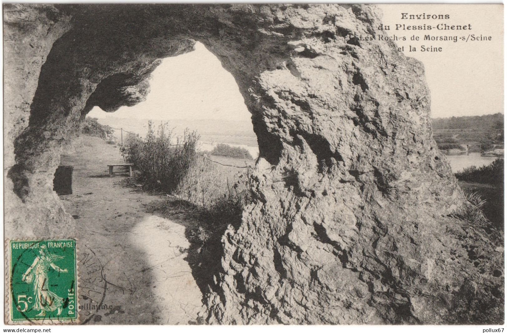 CPA ENVIRONS DU PLESSIS-CHENET  (ESSONNE)  LES ROCHERS DE MORSANG-SUR-SEINE ET LA SEINE - Altri & Non Classificati