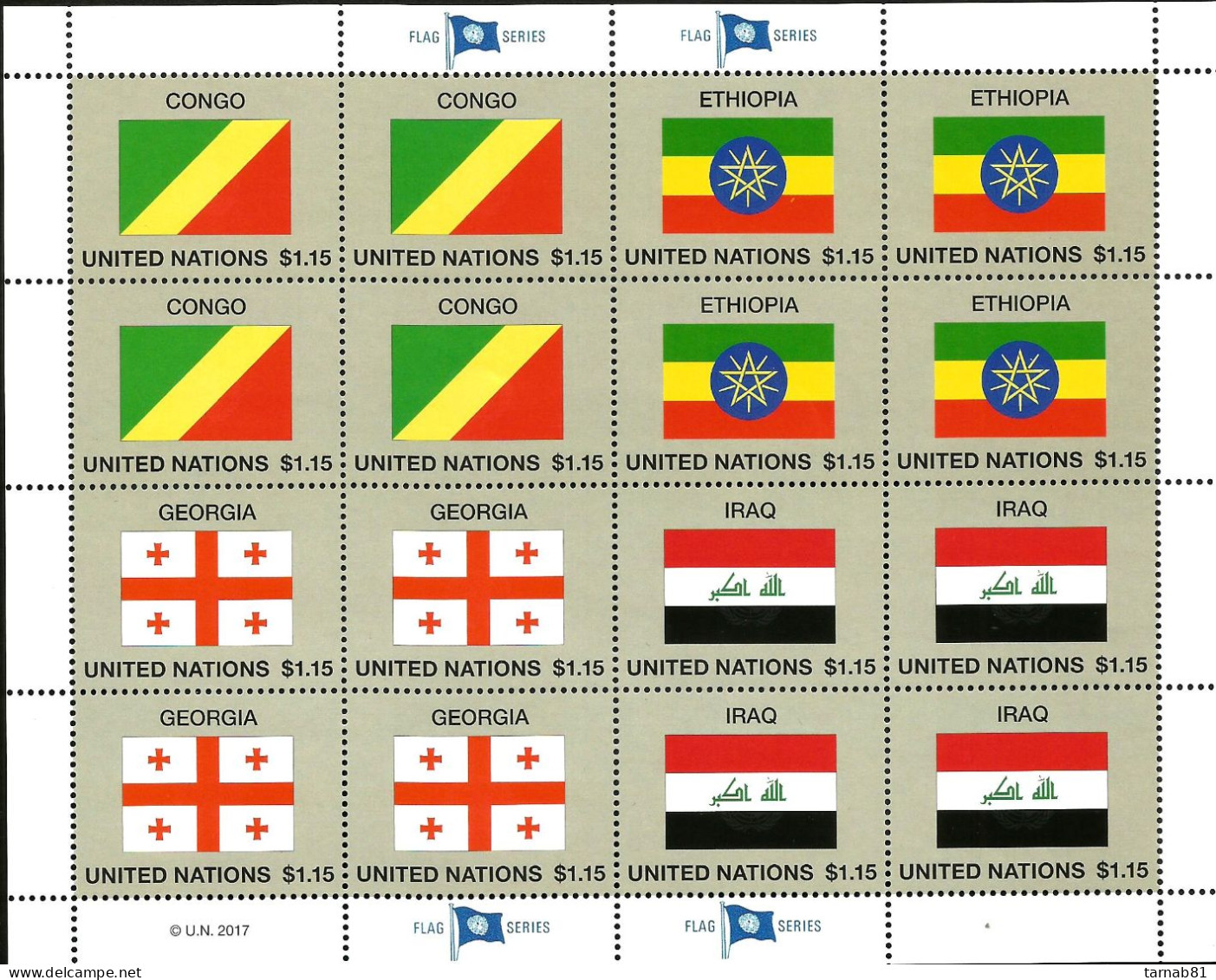 ONU  2017 Nations Unies Drapeaux Flags Flaggen  2017 ONU - Unused Stamps