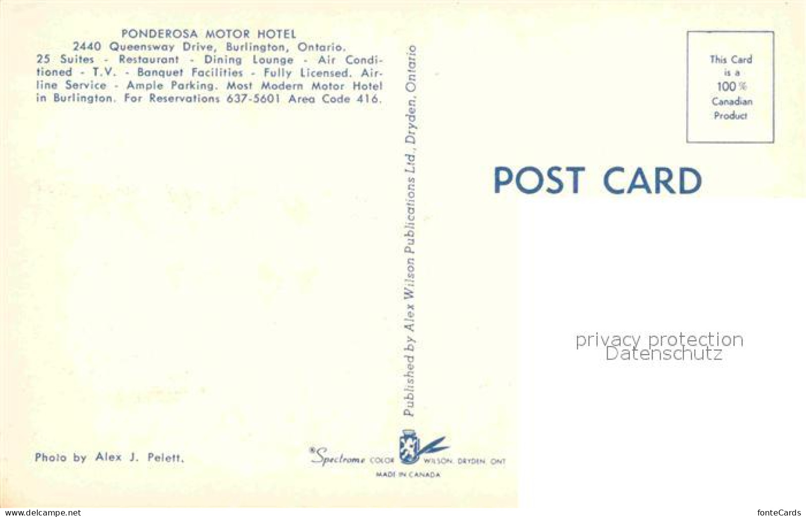 12851210 Burlington Ontario Ponderosa Motor Hotel Burlington - Non Classificati