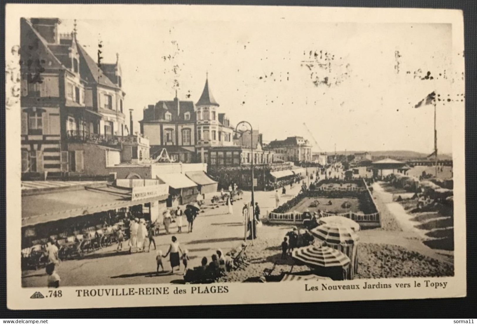 CPA TROUVILLE 14 Les Nouveaux Jardins Vers Le Topsy - Trouville