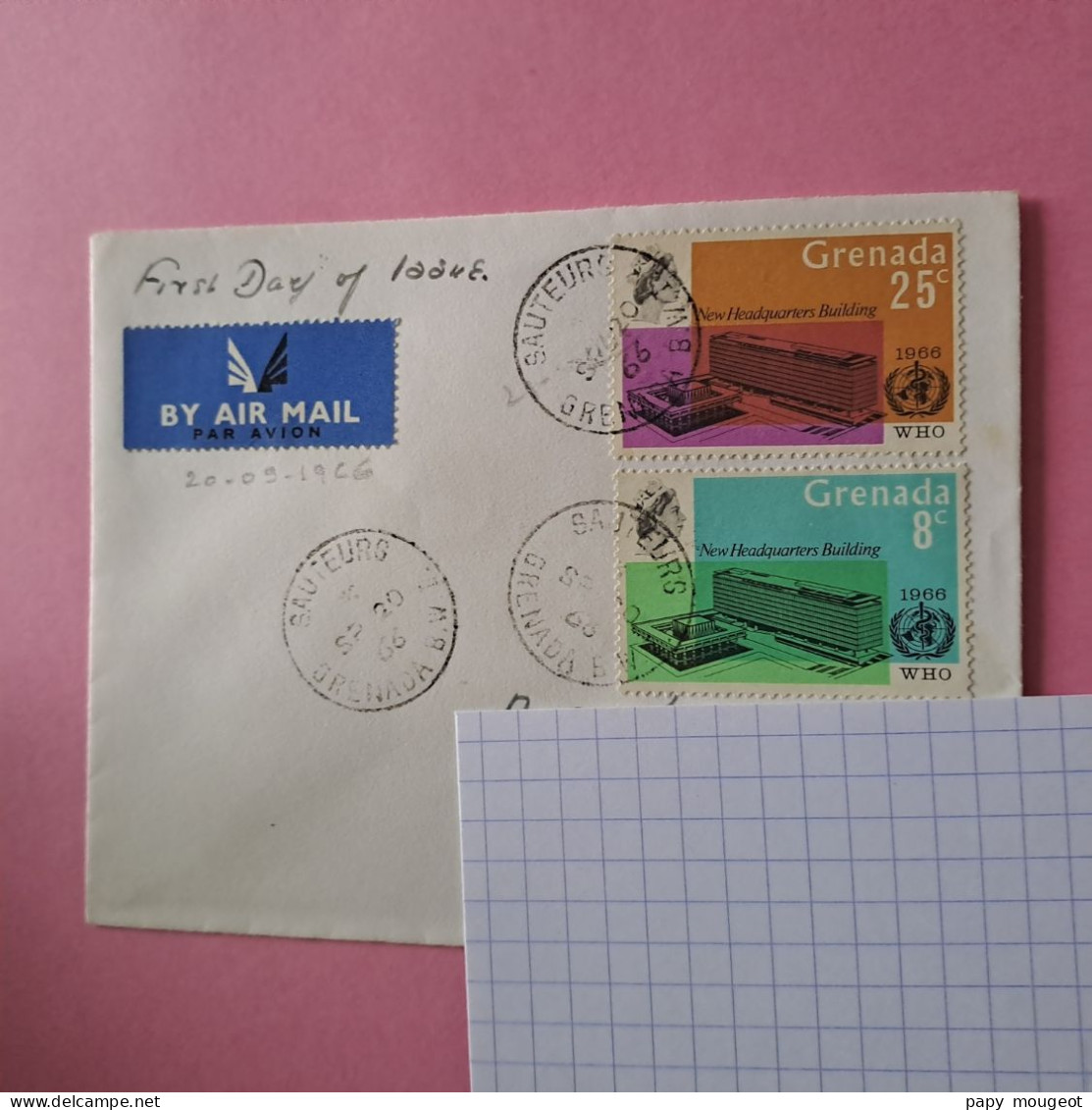 Lettre Par Avion De Sauteurs Pour Boyton Texas USA 20-09-1966 - FDC (petit Format) - Grenada (1974-...)