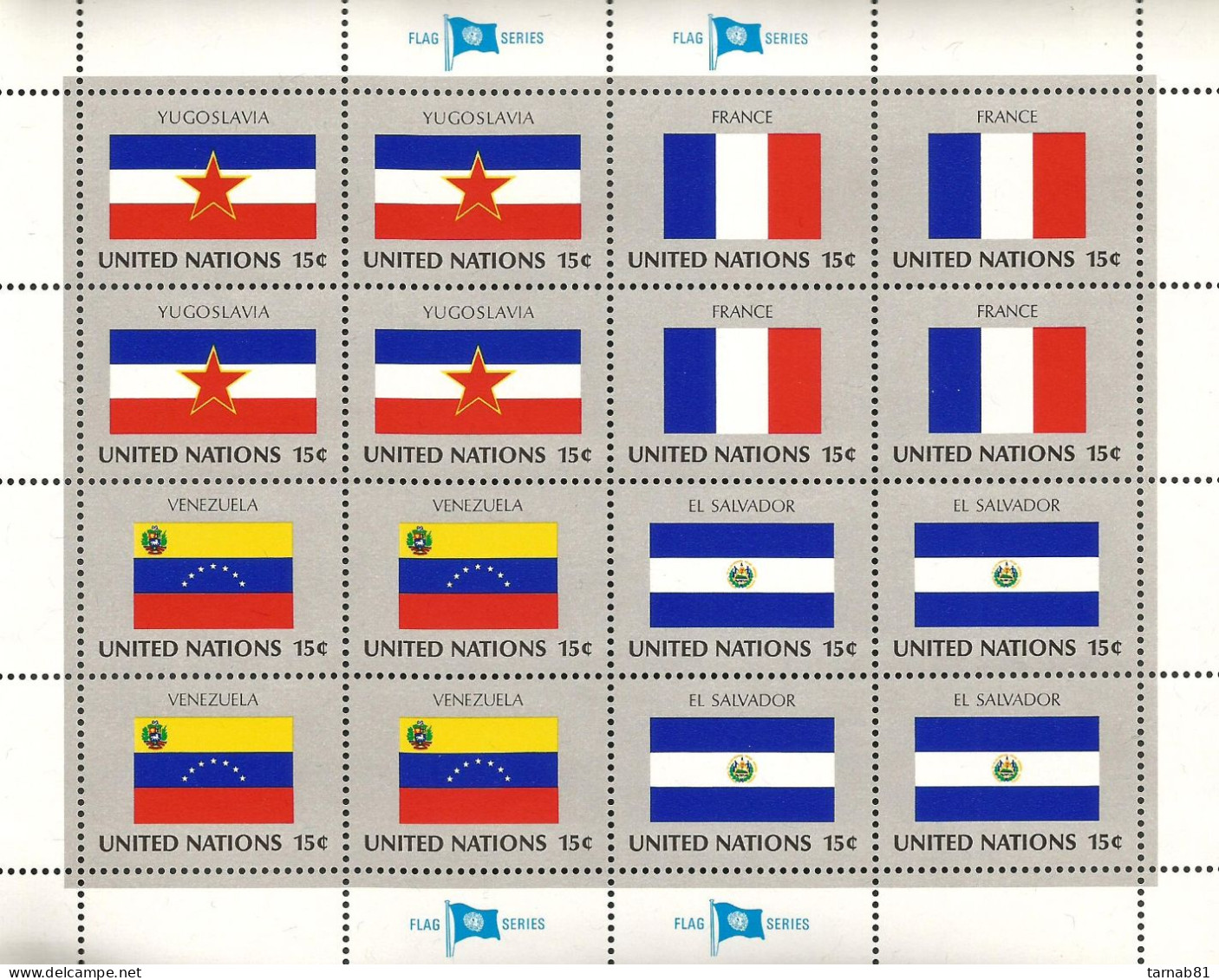 Flaggen Flags Drapeaux ONU Feuillets1980 à 1989  Nations Unies Bureau De New York Neufs ** - Unused Stamps