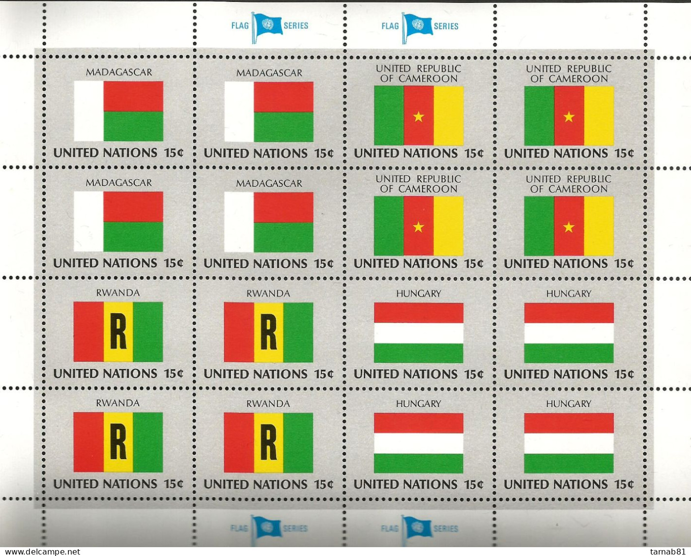 Flaggen Flags Drapeaux ONU Feuillets1980 à 1989  Nations Unies Bureau De New York Neufs ** - Unused Stamps