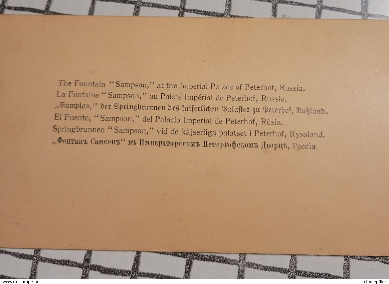 La Fontaine Sampson Au Palais Imperial De Peterhof, Russie. Underwood Stéréo - Visionneuses Stéréoscopiques