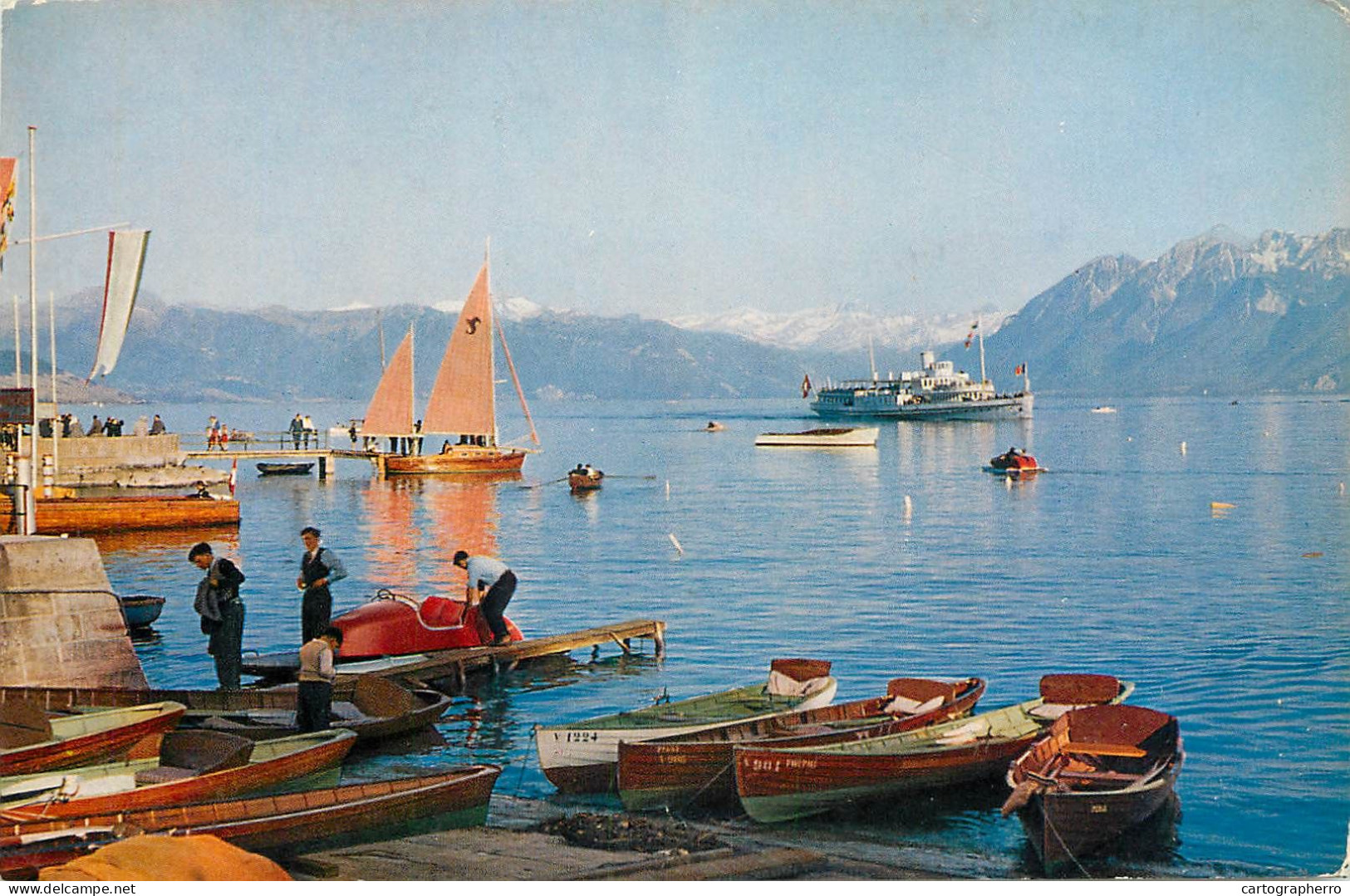 Navigation Sailing Vessels & Boats Themed Postcard Lausanne Ouchy - Voiliers