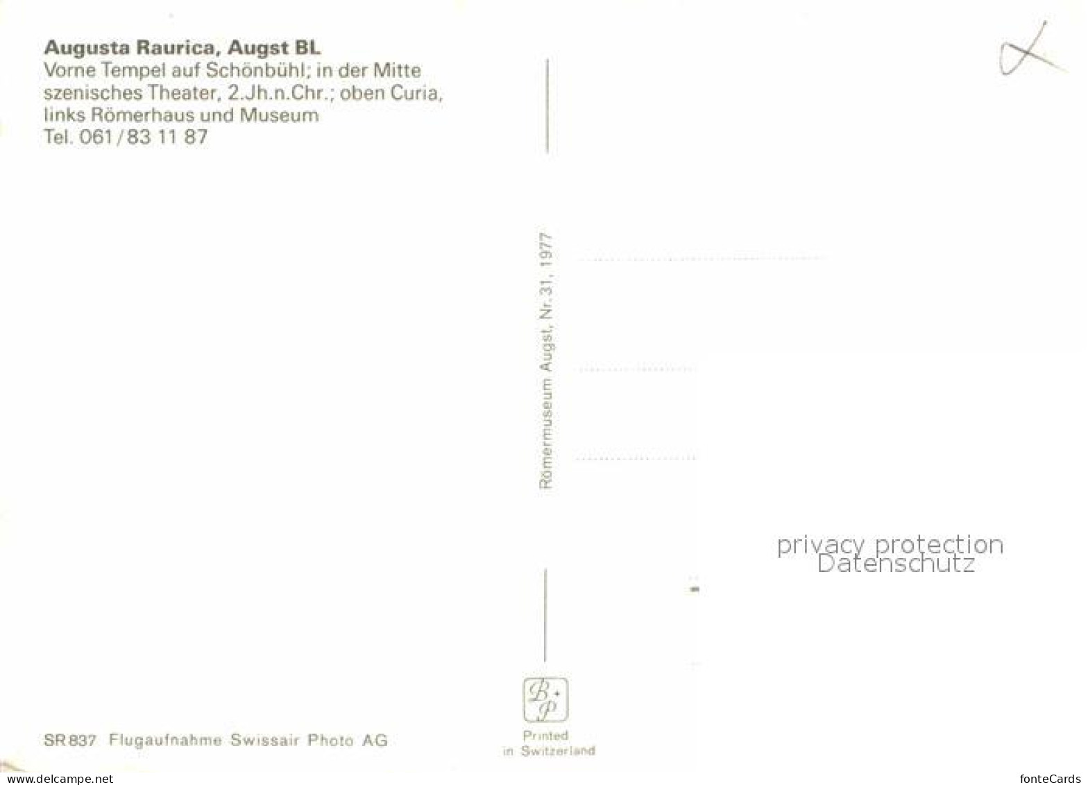 12845374 Augst Augusta Raurica Fliegeraufnahme Augst - Other & Unclassified