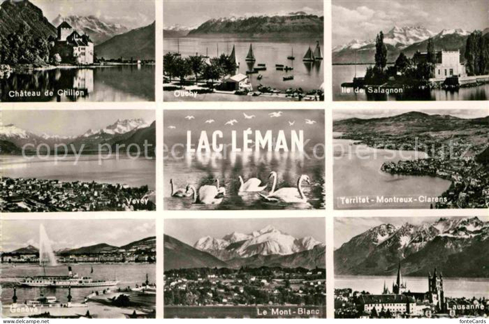 12843234 Lac Leman Genfersee Chateau Chilion Geneve Mont Blanc Lausanne Ile Sala - Altri & Non Classificati