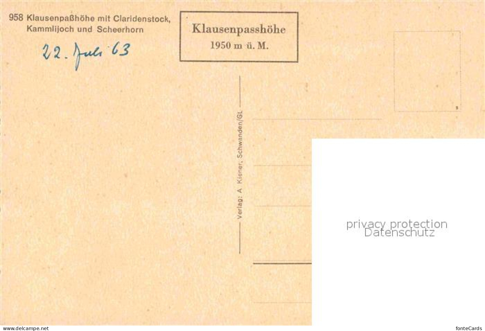 12843098 Klausenpasshoehe Mit Claridenstock Kammlijoch Und Scheerhorn Alpenpanor - Other & Unclassified
